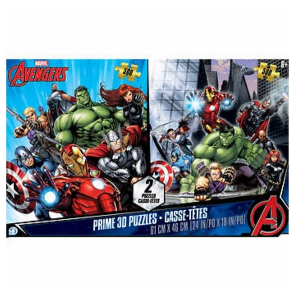 Marvel Avengers 3D Lenticular Puzzles–500 Pcs Twin Pack|Novelty|Gift|Collectible - Picture 1 of 3